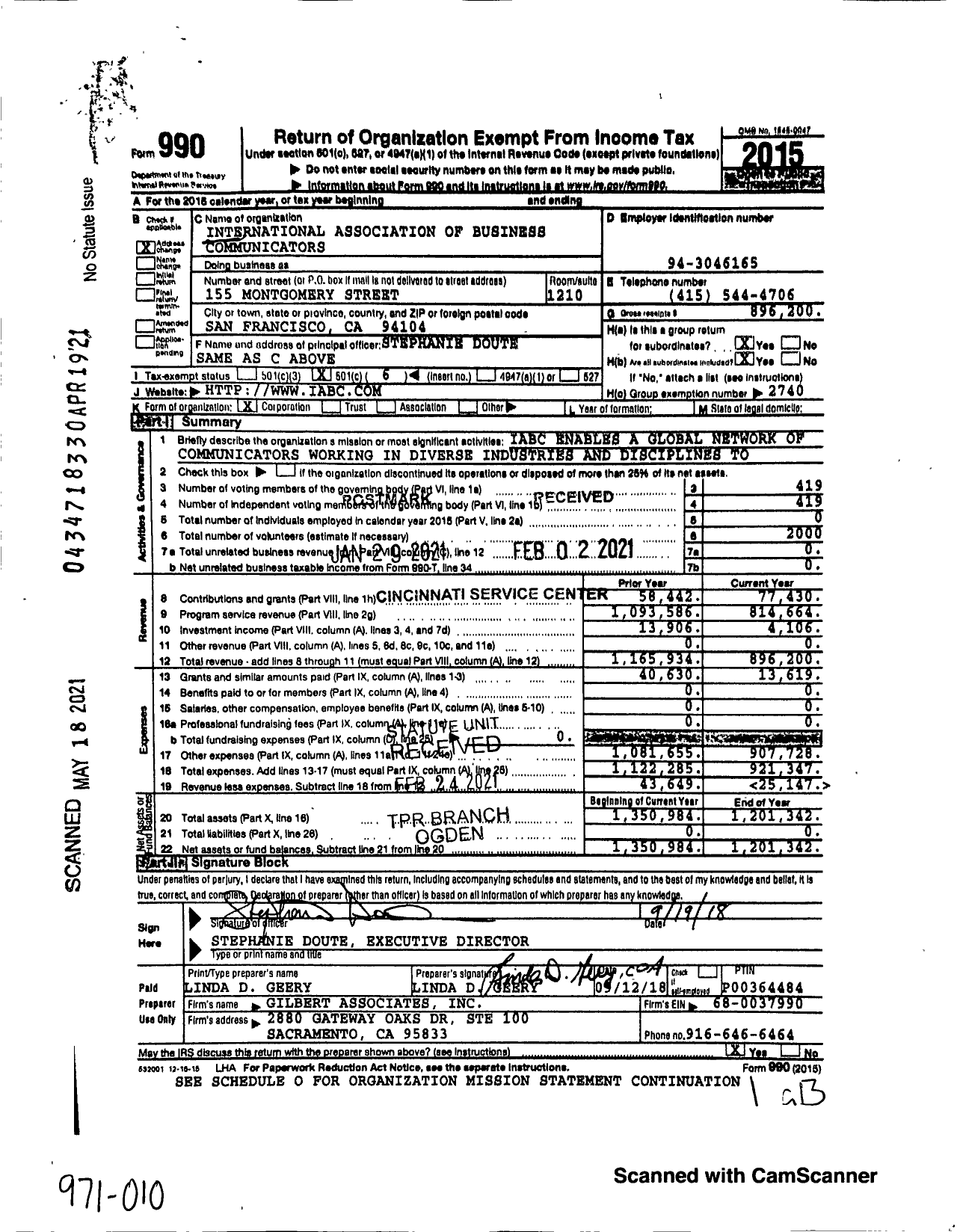 Image of first page of 2015 Form 990OA for International Association of Business Communicators / Group Return