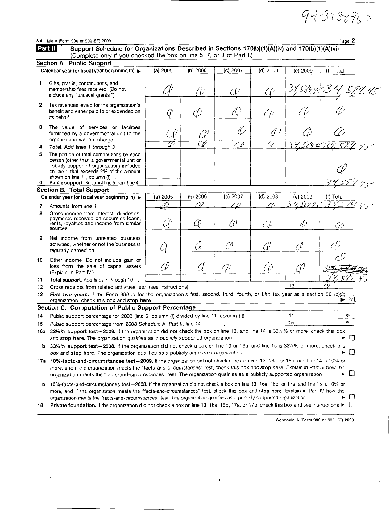 Image of first page of 2009 Form 990ER for The Resting Place