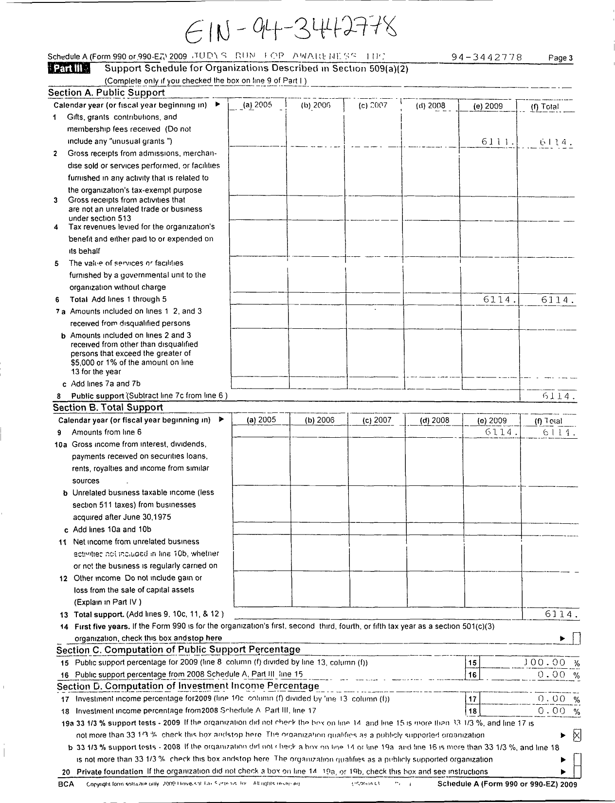 Image of first page of 2009 Form 990ER for Judys Run for Awareness