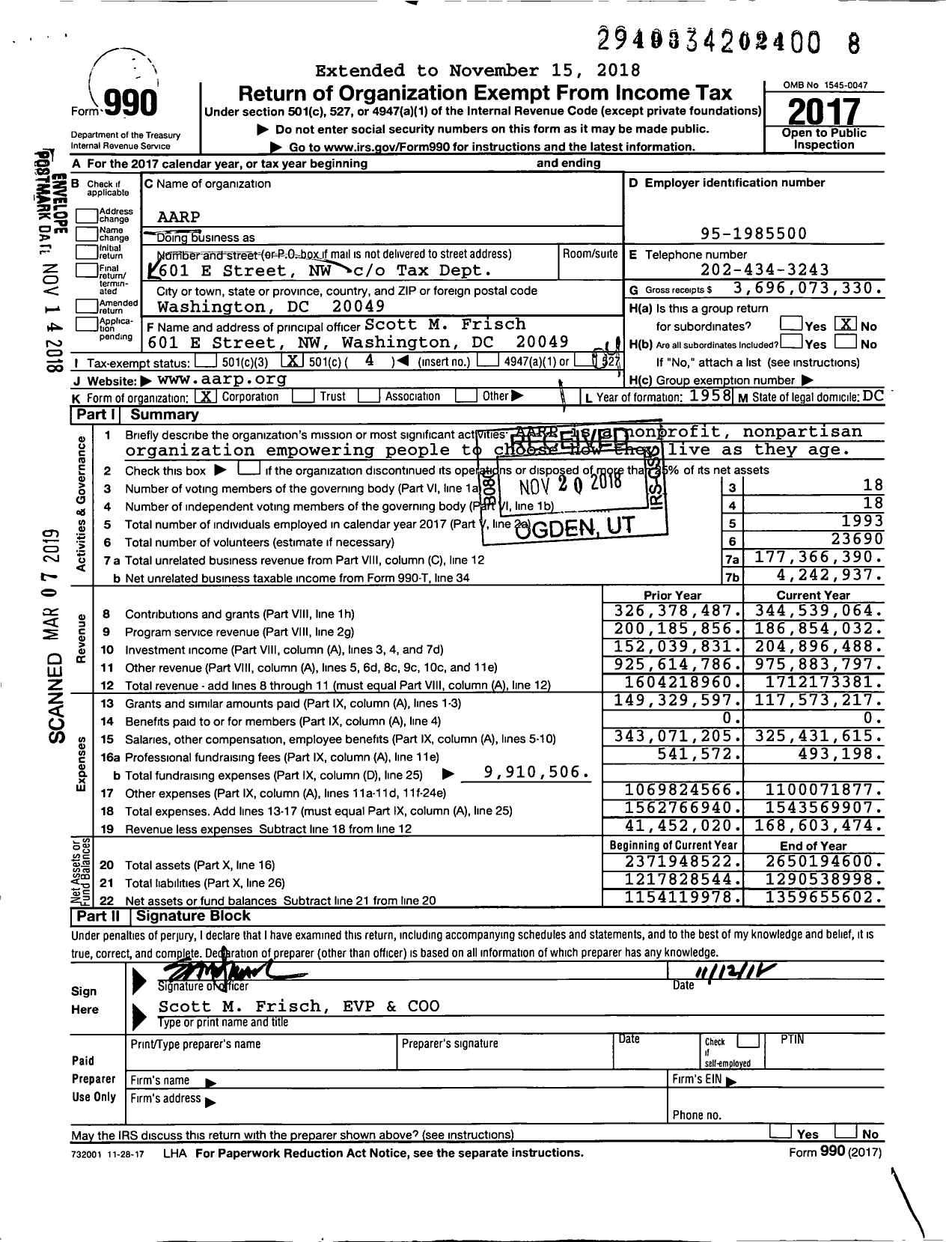 Image of first page of 2017 Form 990O for Aarp