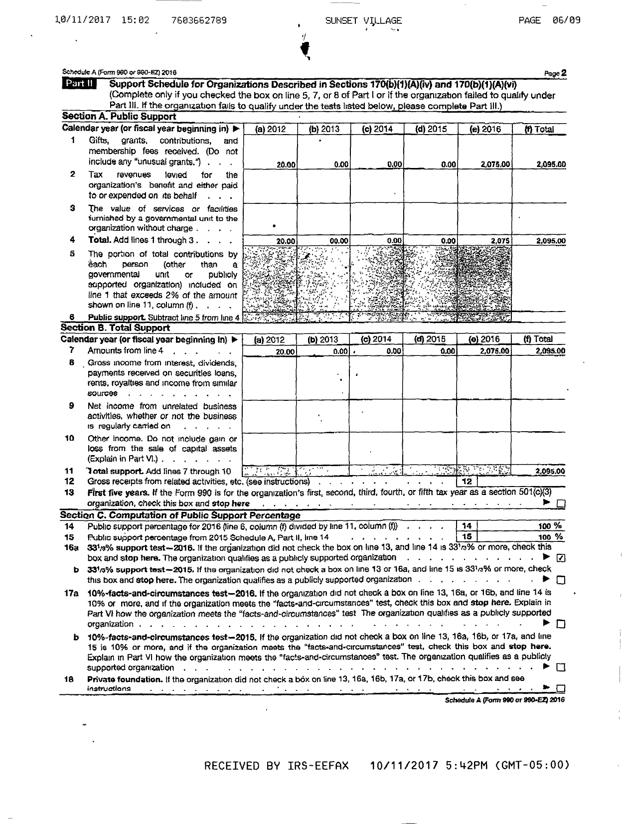 Image of first page of 2016 Form 990ER for Affordable Housing and Veterans Services