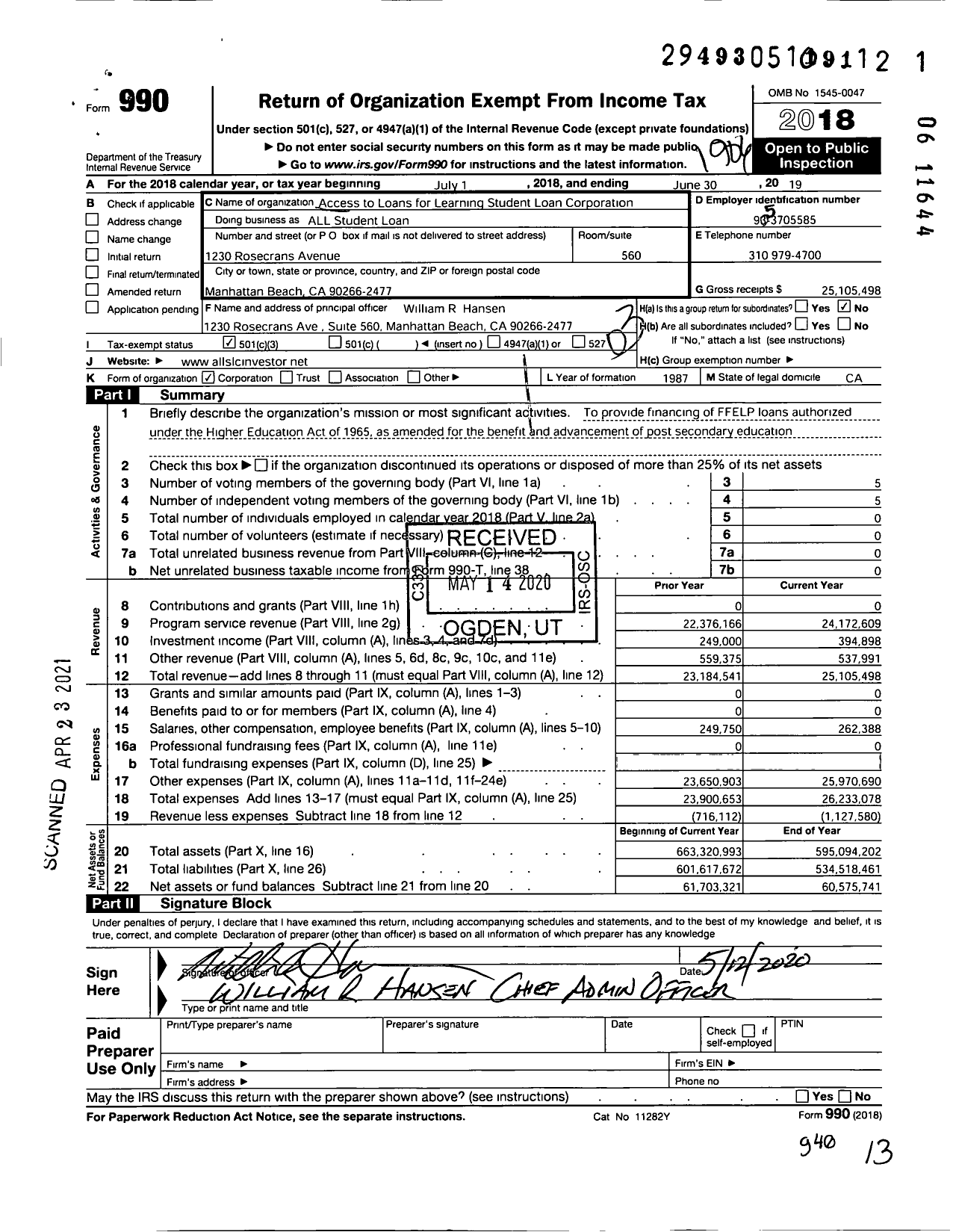 Image of first page of 2018 Form 990 for Cal Ed