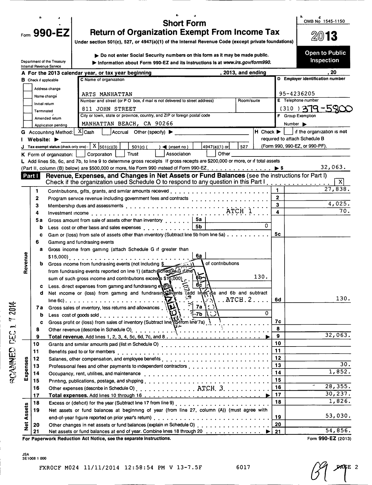 Image of first page of 2013 Form 990EZ for Time 4 Art