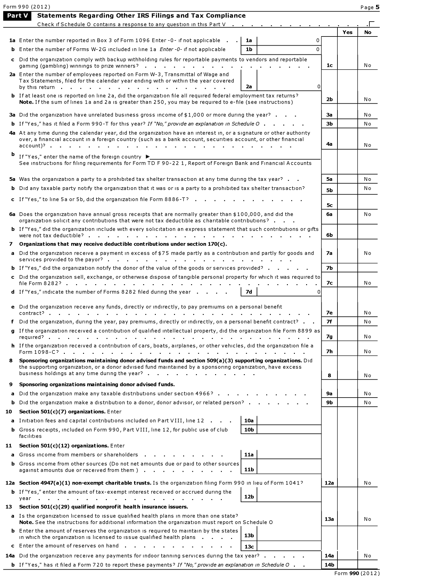 Image of first page of 2012 Form 990 for Antelope Valley Youth Rodeo Association