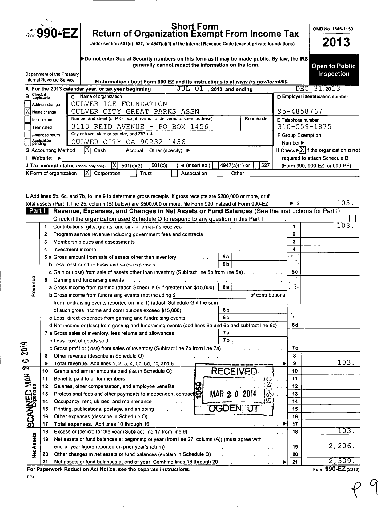 Image of first page of 2013 Form 990EZ for Arcadia CPA Group Educational Fund By the Supercpa Association