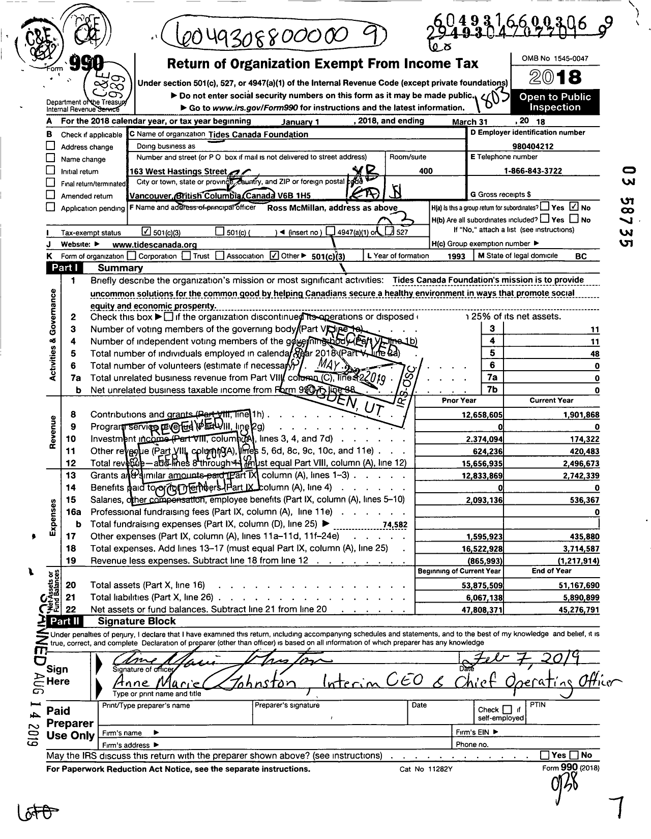 Image of first page of 2017 Form 990 for Makeway Foundation